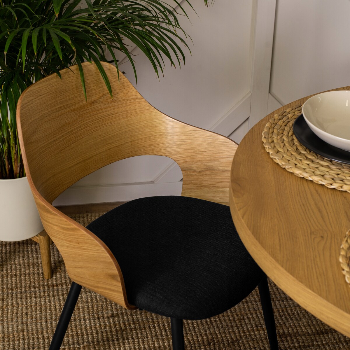 Krzesło Tapicerowane Drewniane Loft Gięte Drewno Do Salonu Jadalni Dąb ORBI