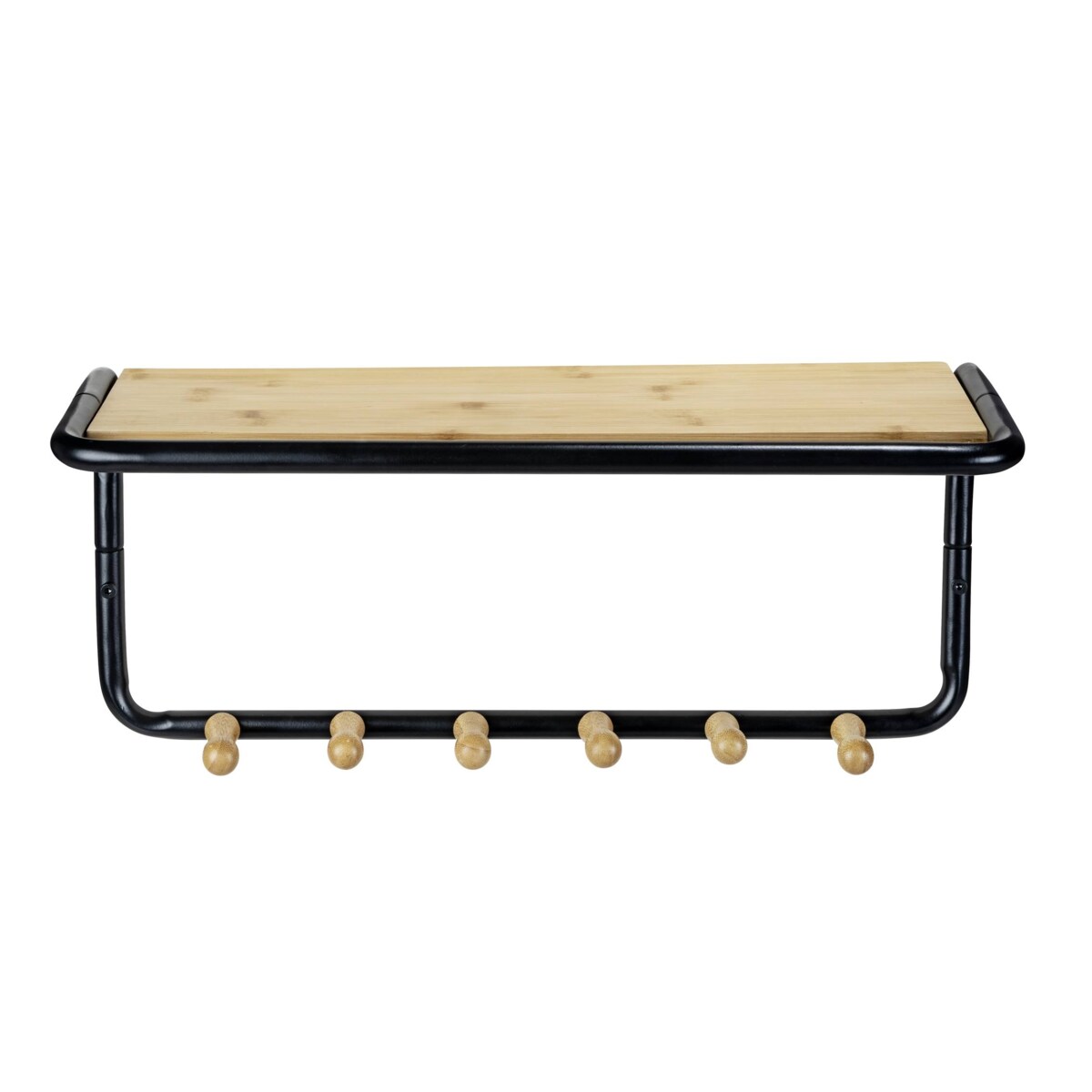 Półka ścienna z bambusowymi haczykami, 58 x 26 x 26 cm, Loft, WENKO