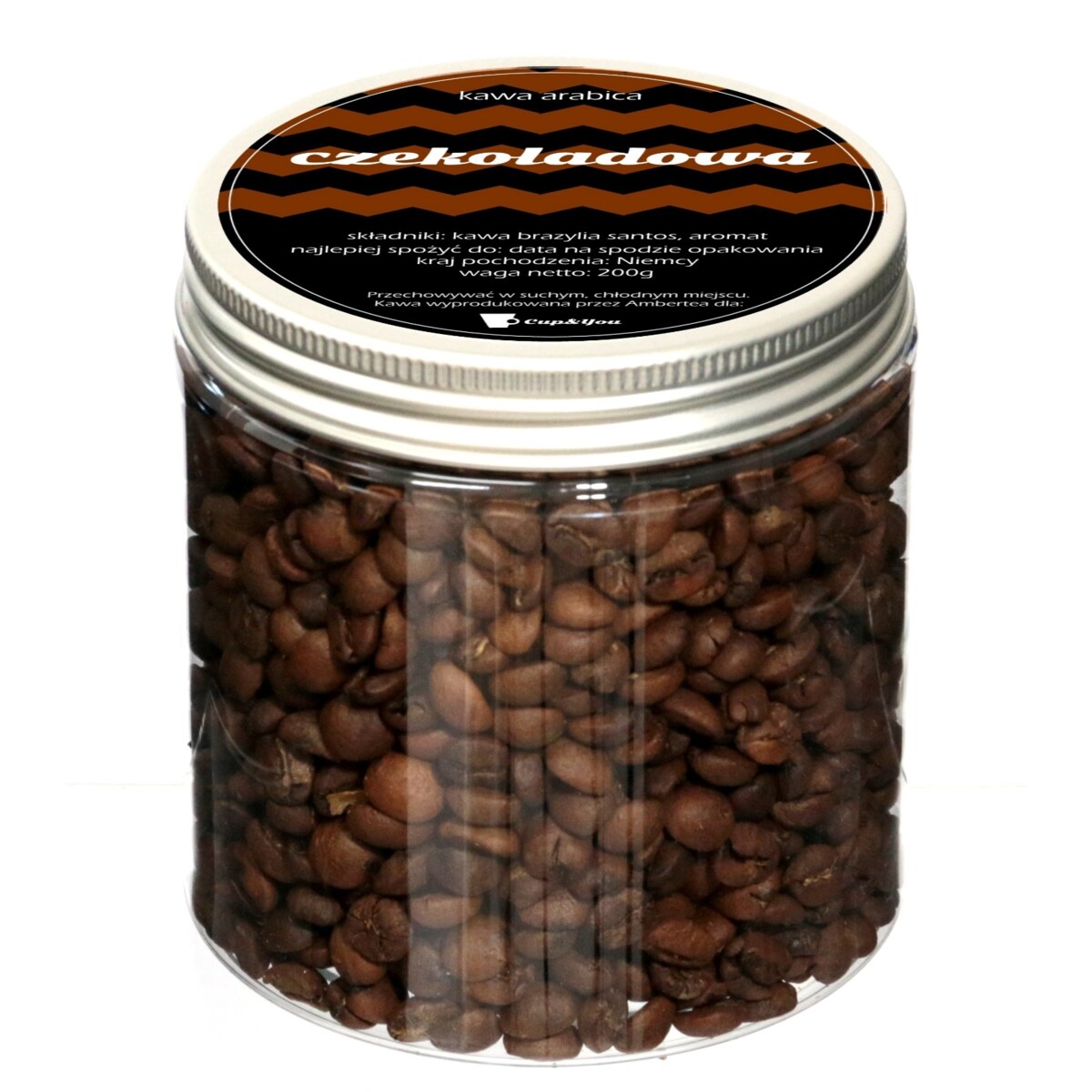 Kawa aromatyzowana o smaku CZEKOLADOWYM ziarnista ARABICA 200g PREMIUM na prezent upominek dla kobiety mężczyzny faceta mamy taty żony męża