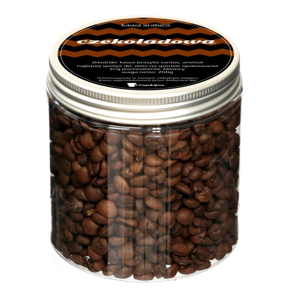 Kawa aromatyzowana o smaku CZEKOLADOWYM ziarnista ARABICA 200g PREMIUM na prezent upominek dla kobiety mężczyzny faceta mamy taty żony męża
