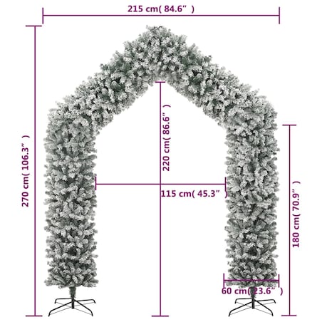 vidaXL Girlanda świąteczna flokowana sztucznym śniegiem, 270 cm