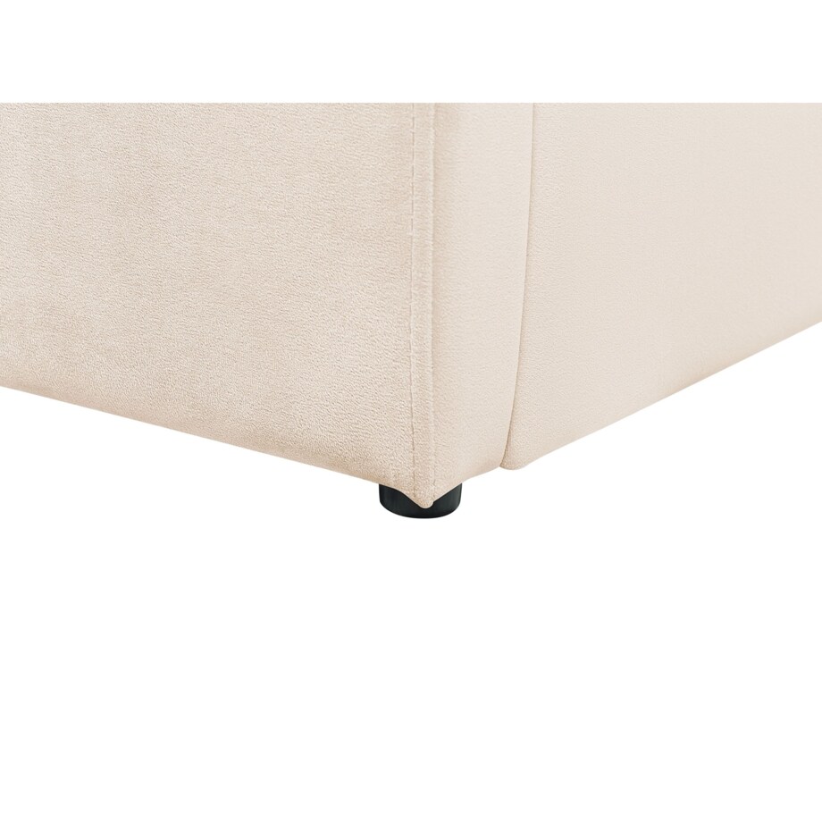 Łóżko z pojemnikiem welurowe 90 x 200 cm beżowe ANET