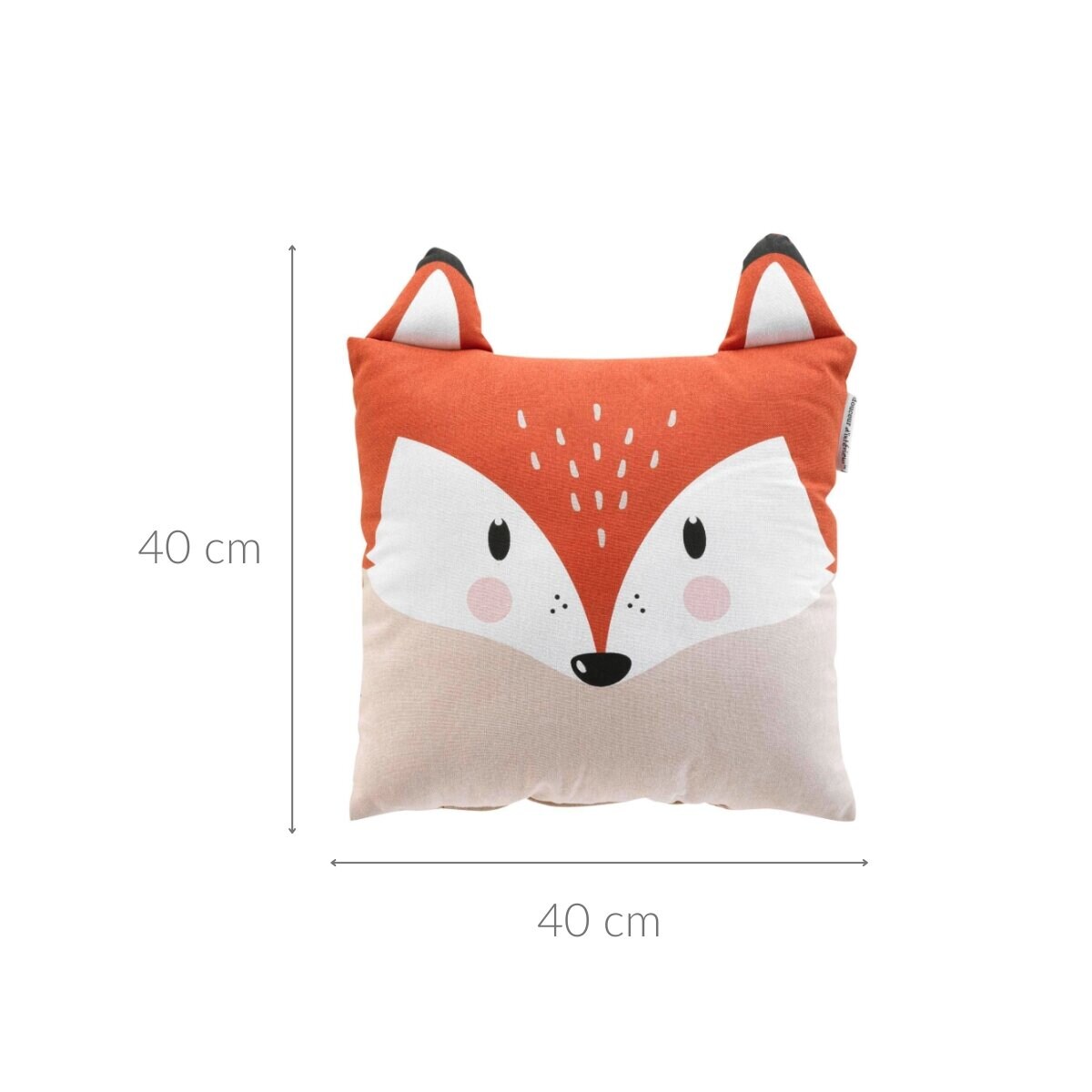 Poduszka dziecięca z uszami, lis, 40 x 40 cm
