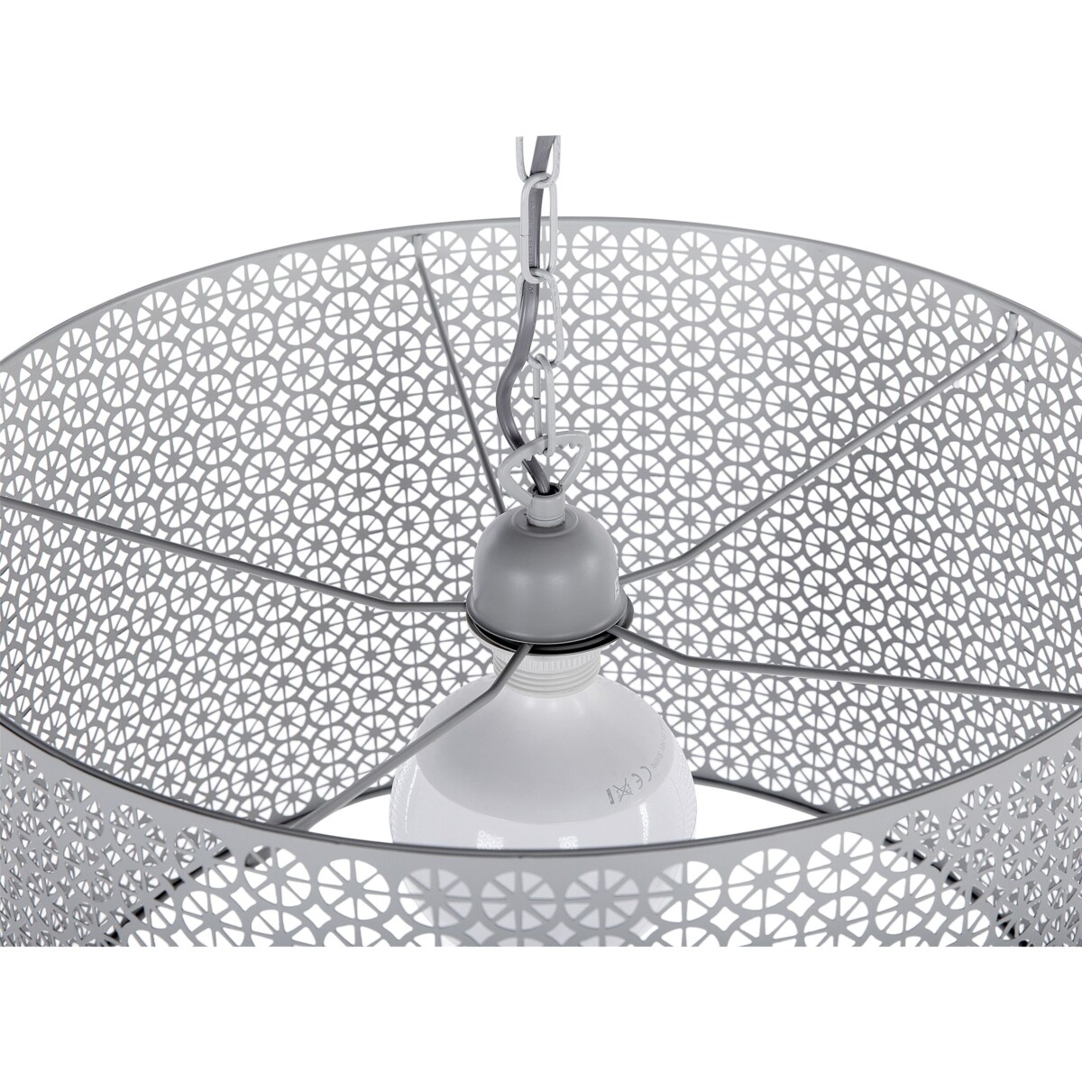 Lampa wisząca metalowa szara MEZEN