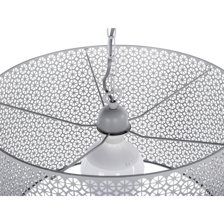 Lampa wisząca metalowa szara MEZEN