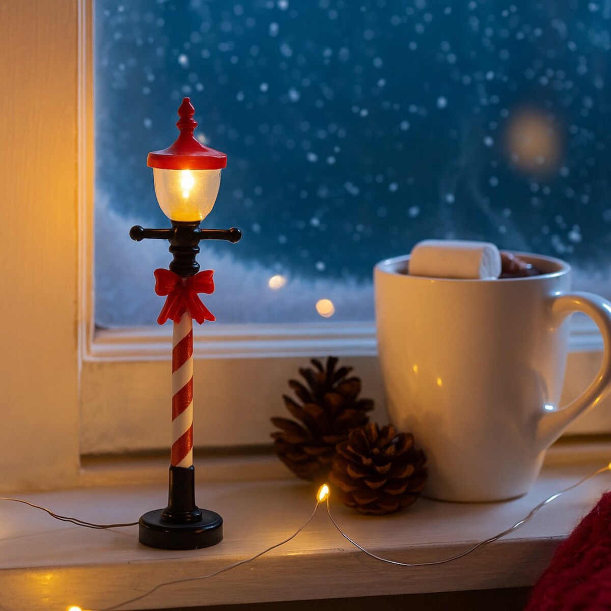 Latarnia świąteczna, świeca LED, 10 cm, tworzywo sztuczne