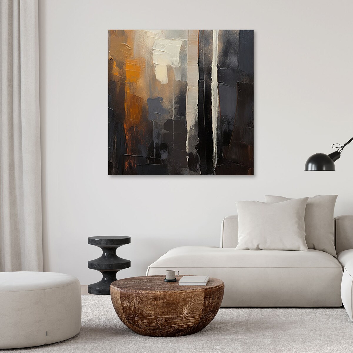 Obraz, Abstrakcja brązowa malowana 60x60cm