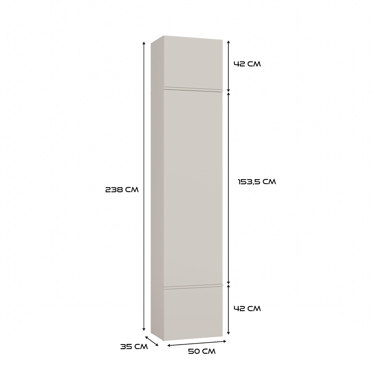 Garderoba HAGA III 1Sz2W KASZMIR BEŻ Szafa + 2x Wieszak