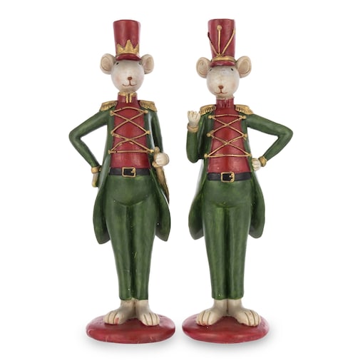 Dekoracja - para myszek we frakach i cylindrach 21x7,5x6 cm TOPI