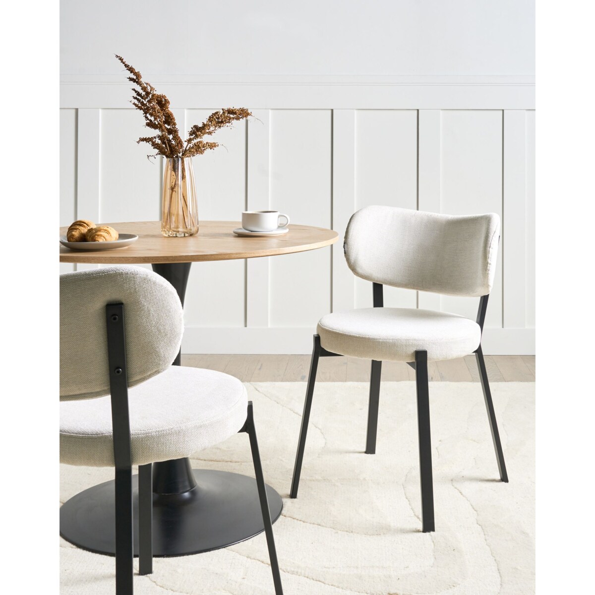 Zestaw 2 krzeseł do jadalni BRONTE Jasnobeżowy