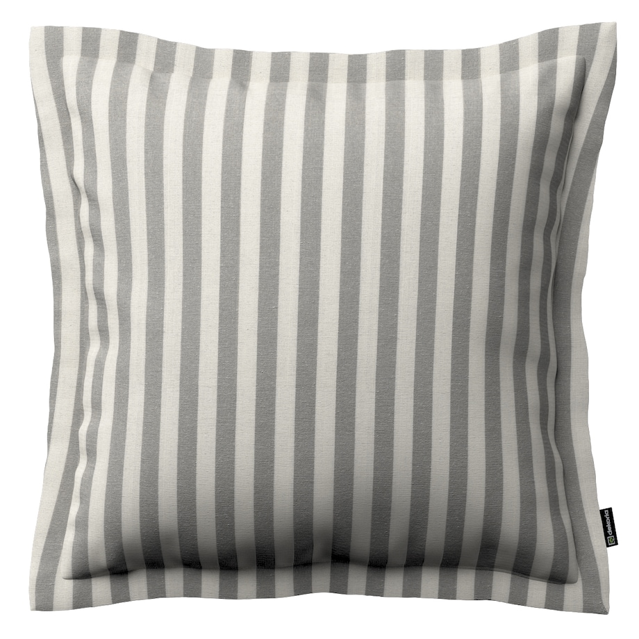 Poszewka Mona na poduszkę 45x45 szaro-białe pasy (1,5cm)