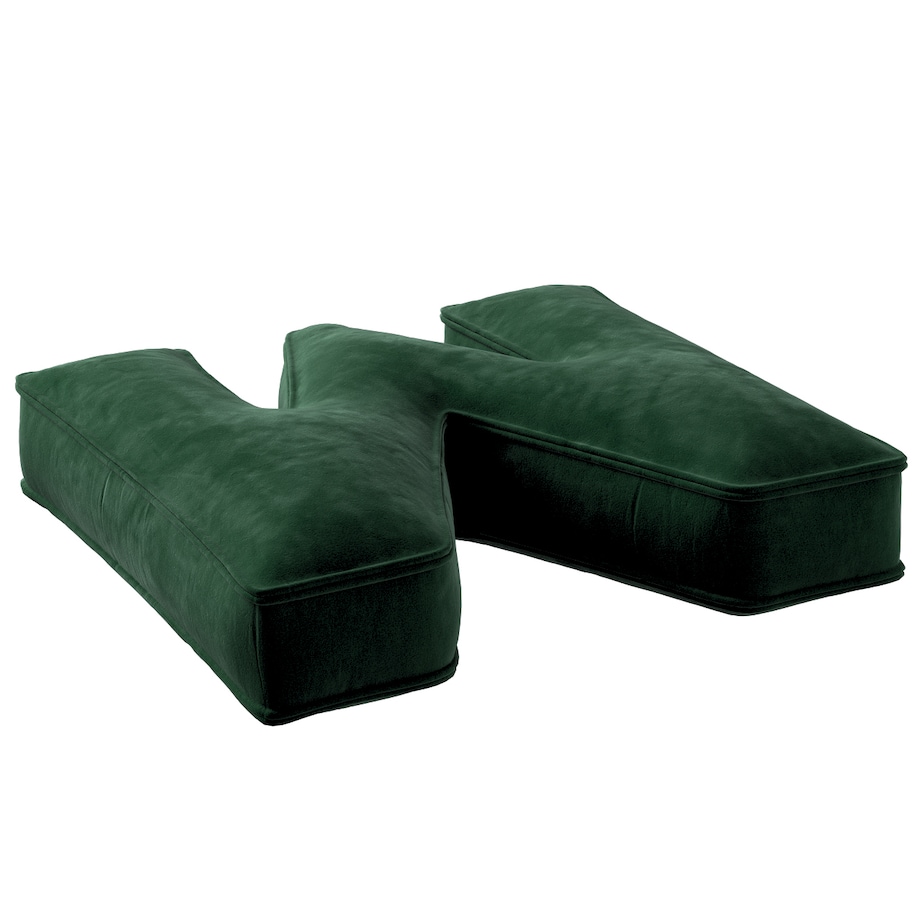 Poduszka literka M, butelkowa zieleń, 35x40cm, Posh Velvet