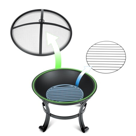 Palenisko ogrodowe z pokrywą uchwytami na ognisko grill 60cm Berdsen