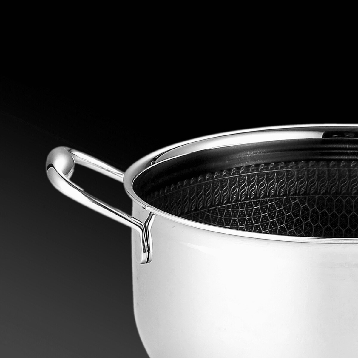 Zestaw profesjonalnych garnków Mitsu 20 + 24 cm z pokrywkami Plaster miodu Na indukcje Na gaz Nierdzewna