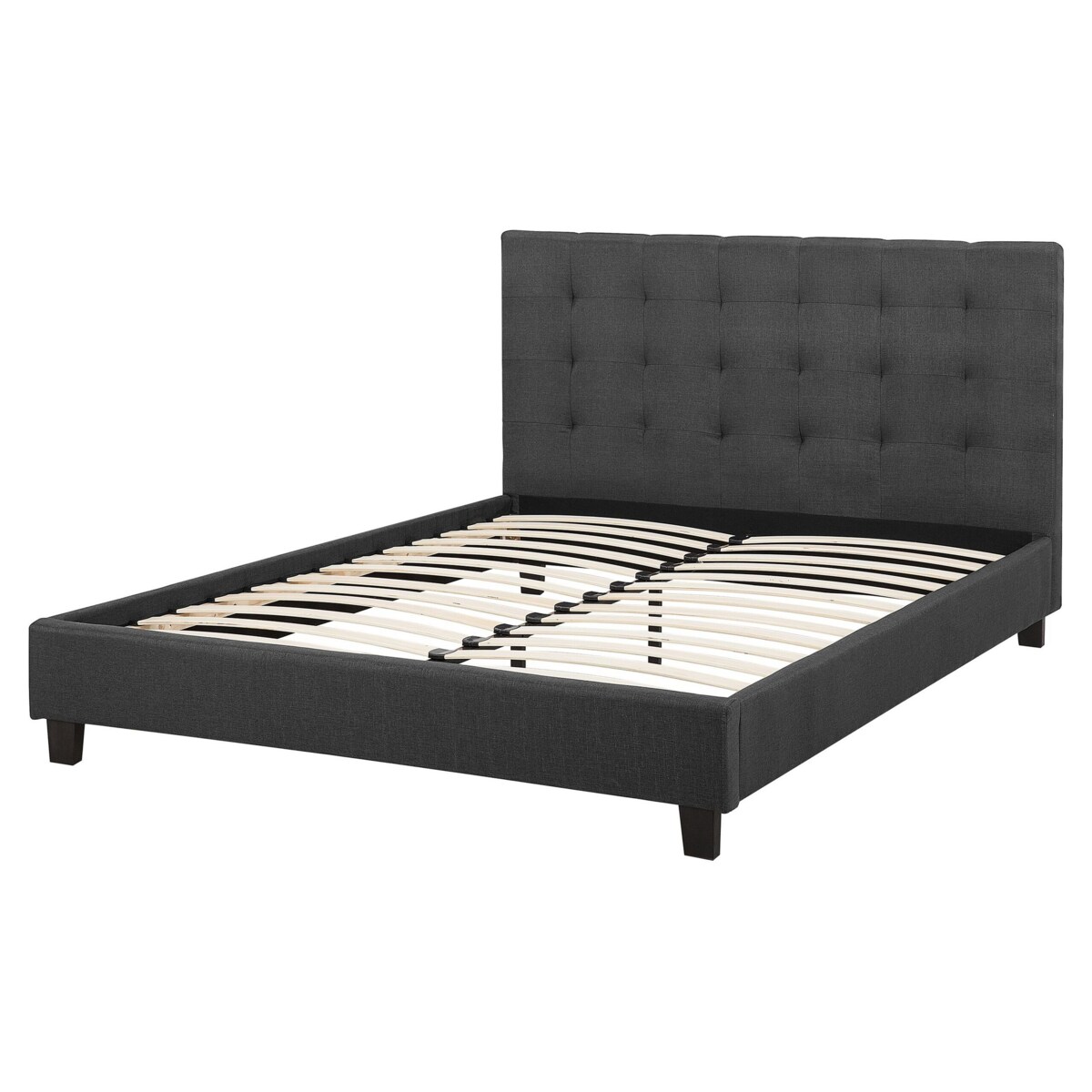 Łóżko wodne tapicerowane 160 x 200 cm ciemnoszare LA ROCHELLE