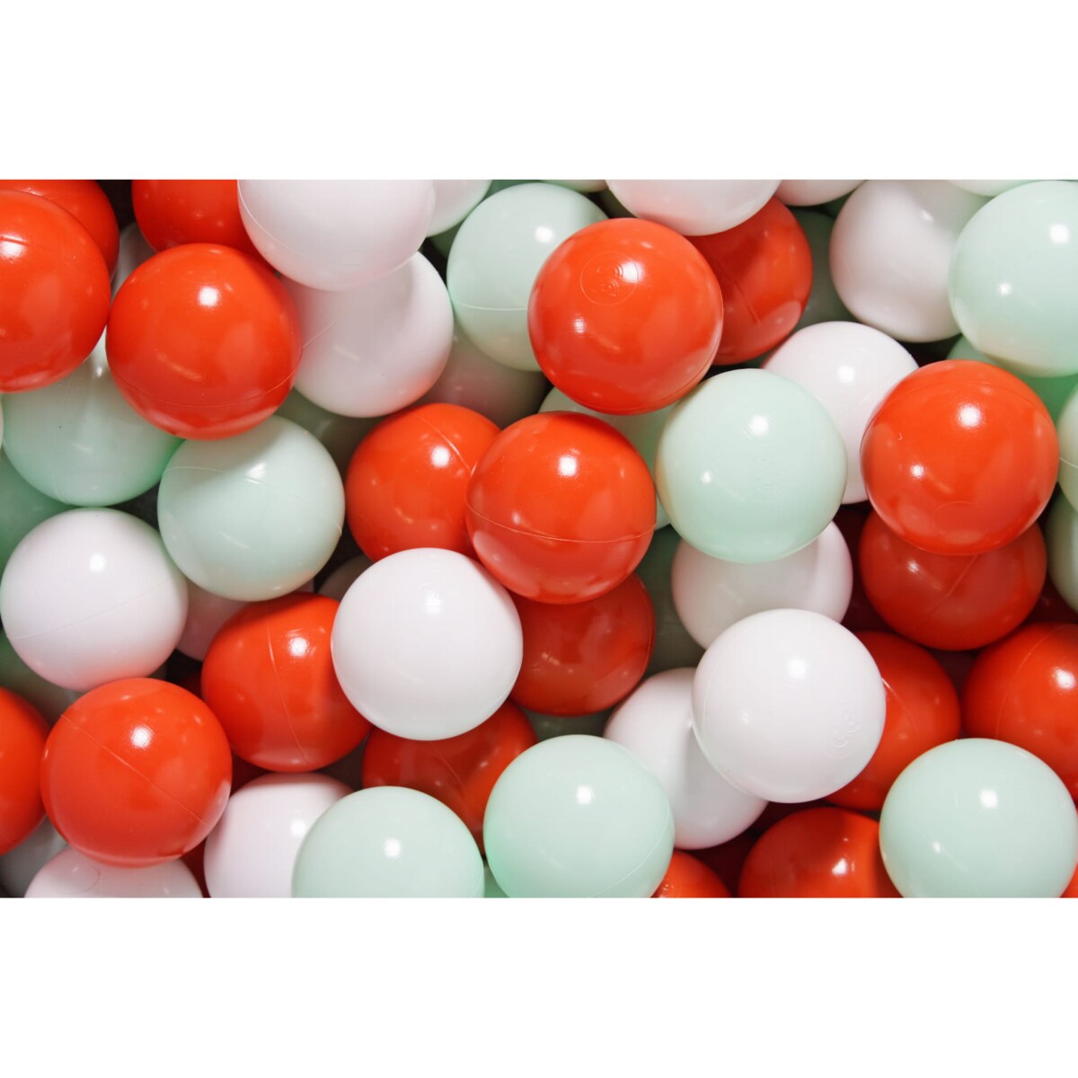 Zestaw Plastikowych Piłeczek 7cm dla Dzieci, Kulki do Basenu 50szt.: Pomarańczowe/Miętowe/Białe