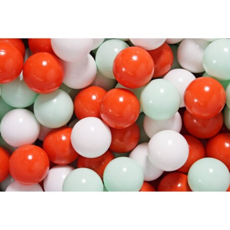 Zestaw Plastikowych Piłeczek 7cm dla Dzieci, Kulki do Basenu 50szt.: Pomarańczowe/Miętowe/Białe