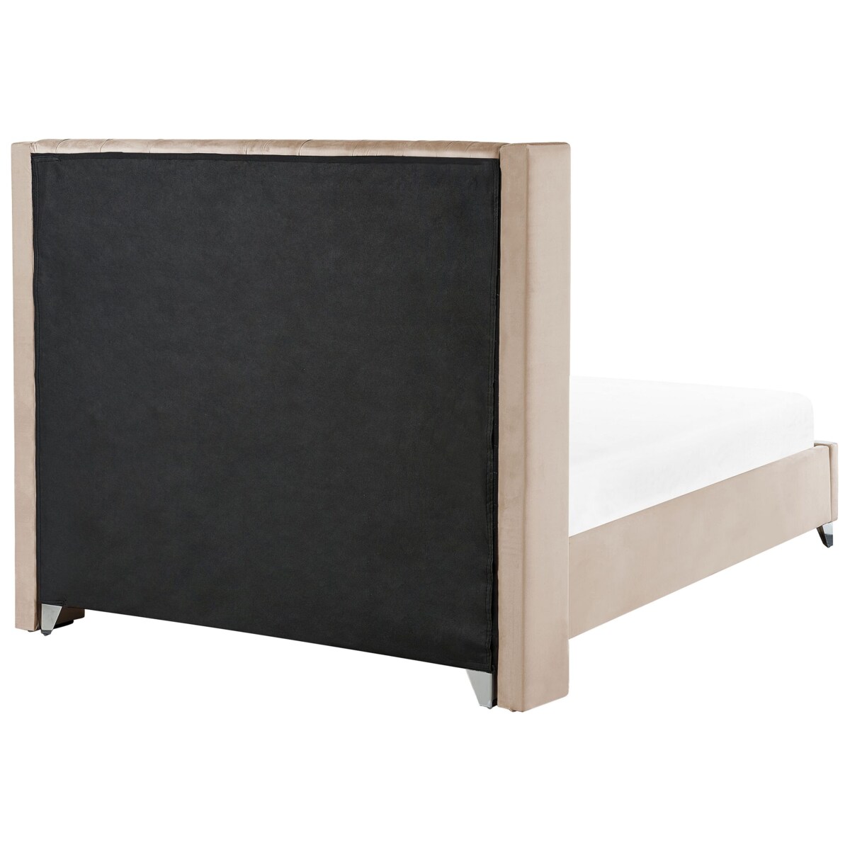 Łóżko Welur LUBBON 160 x 200 cm Beżowy