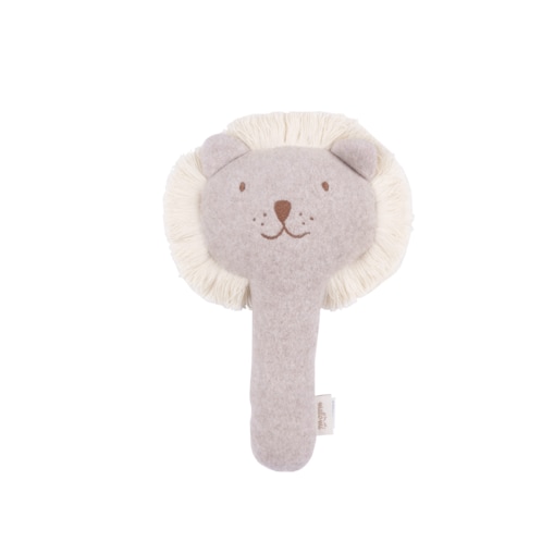 Grzechotka lew organic fleece beige melange