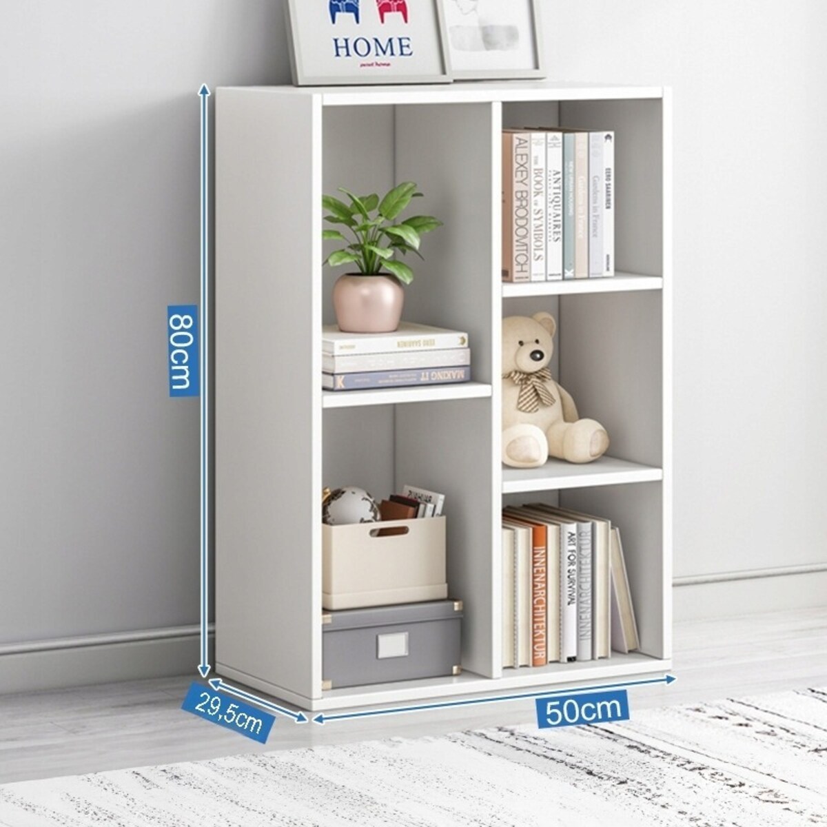 Regał otwarty stojący biały duża szafka komoda loft skandynawski 5 półek