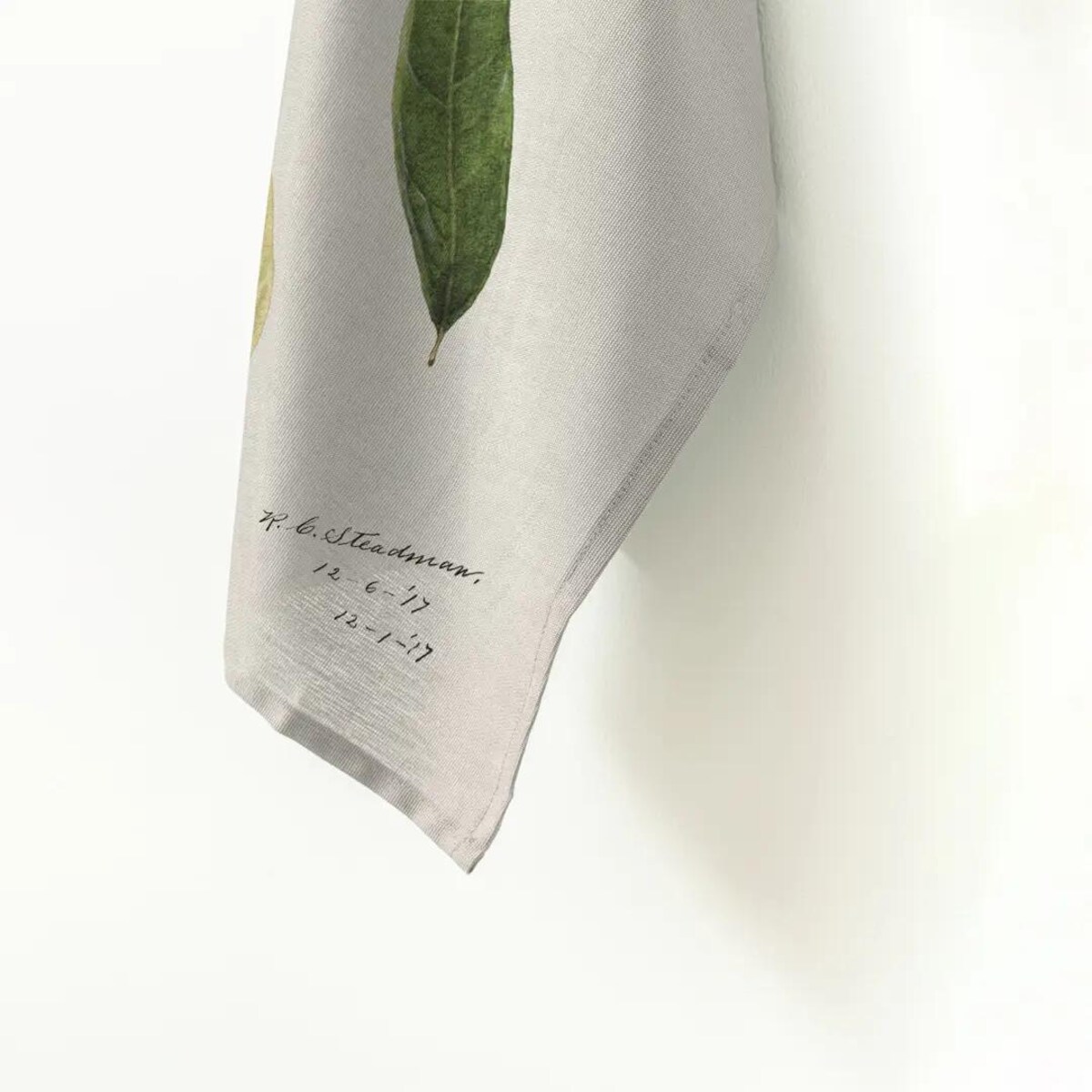 Lniany ręcznik kuchenny - liście