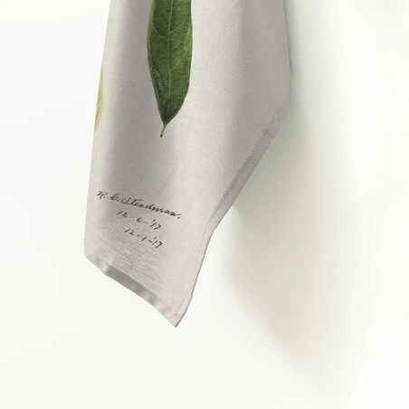 Lniany ręcznik kuchenny - liście