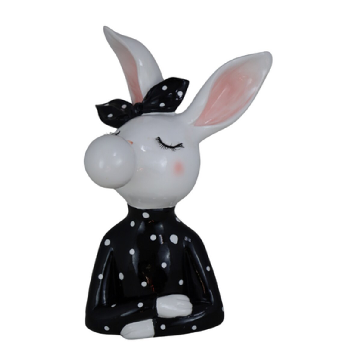 Figurka ceramiczna - popiersie króliczki 28x20x2 cm LED