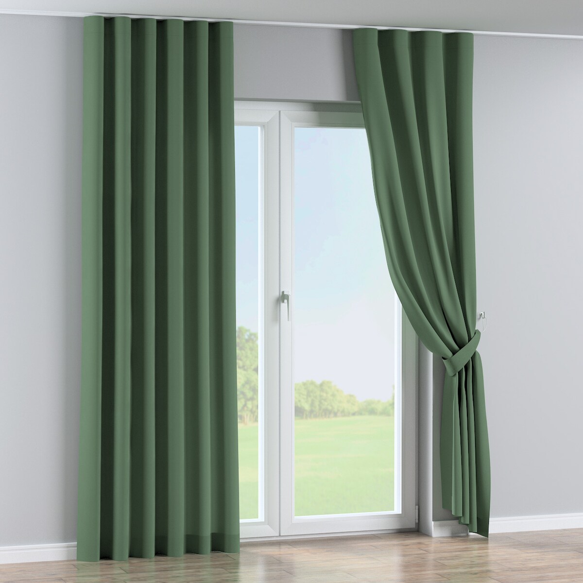 Zasłona na taśmie wave 130x245 zielony