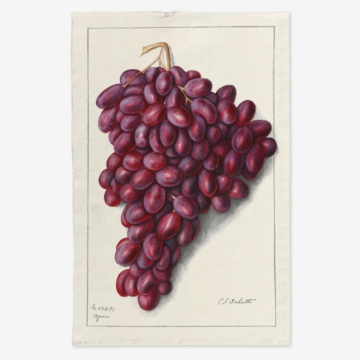 Lniany ręcznik kuchenny - Kiść winogron