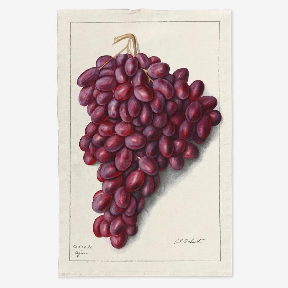 Lniany ręcznik kuchenny - Kiść winogron