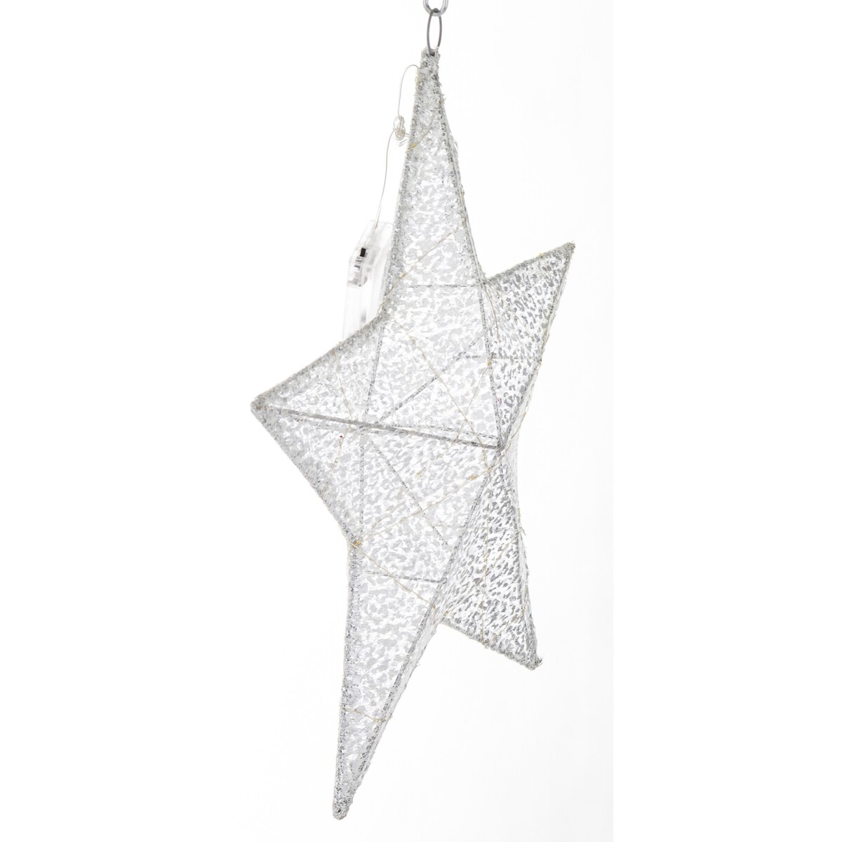 Gwiazda dekoracyjna LED 47x50x12 cm ANANDA srebrna