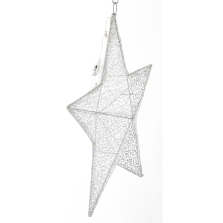 Gwiazda dekoracyjna LED 47x50x12 cm ANANDA srebrna