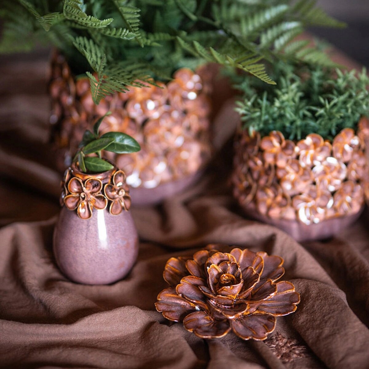 MAŁY WAZONIK WAZON 10cm NA GAŁĄZKĘ KWIATY CERAMICZNY BOHO DO DOMU LOFT