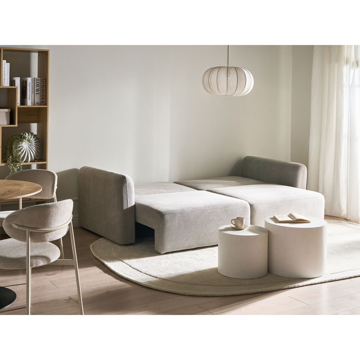 Sofa rozkładana dla 3 osób VAXHOLM Szary ze schowkiem