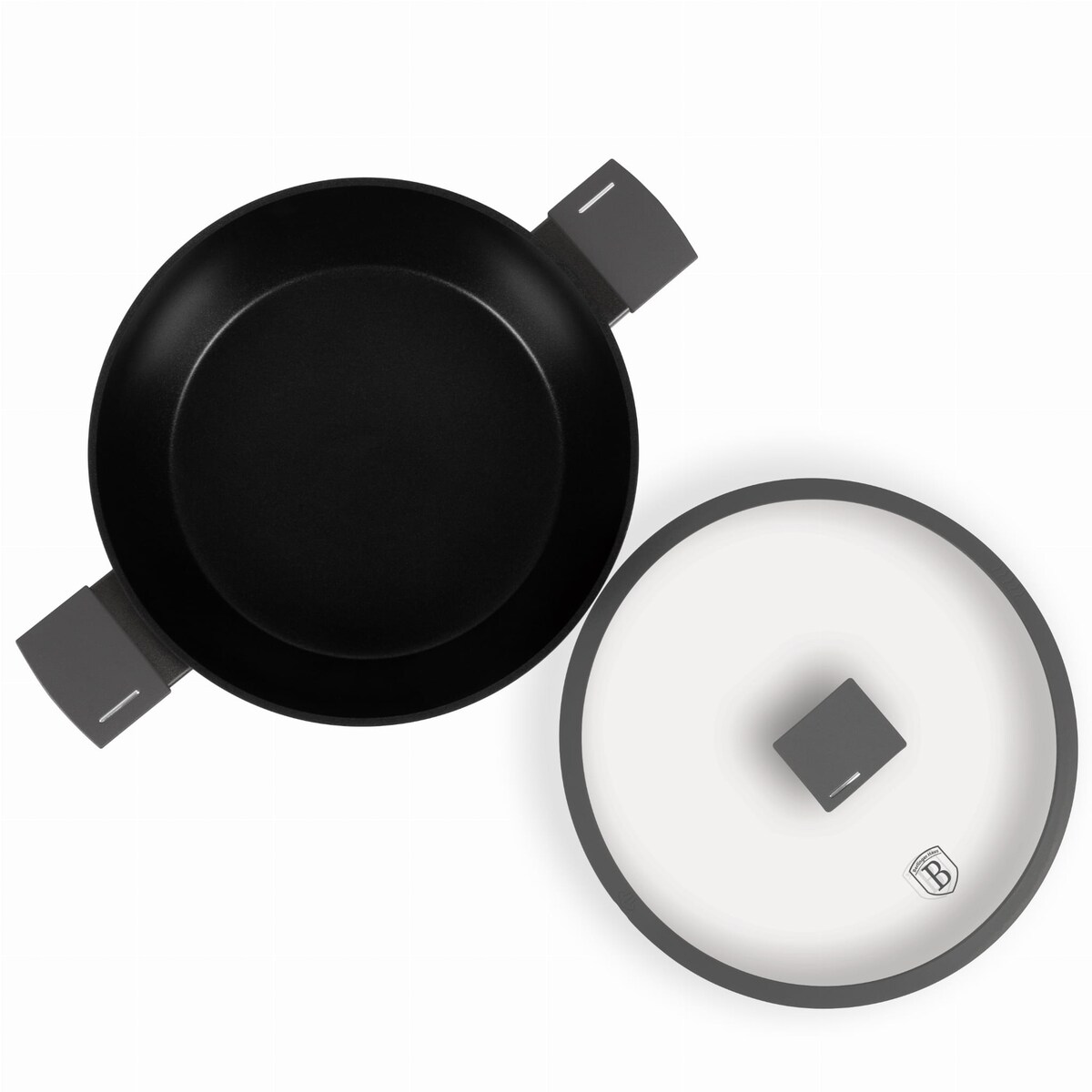 Garnek niski tytanowy z pokrywką 28cm 3.8L BERLINGER HAUS Antracit