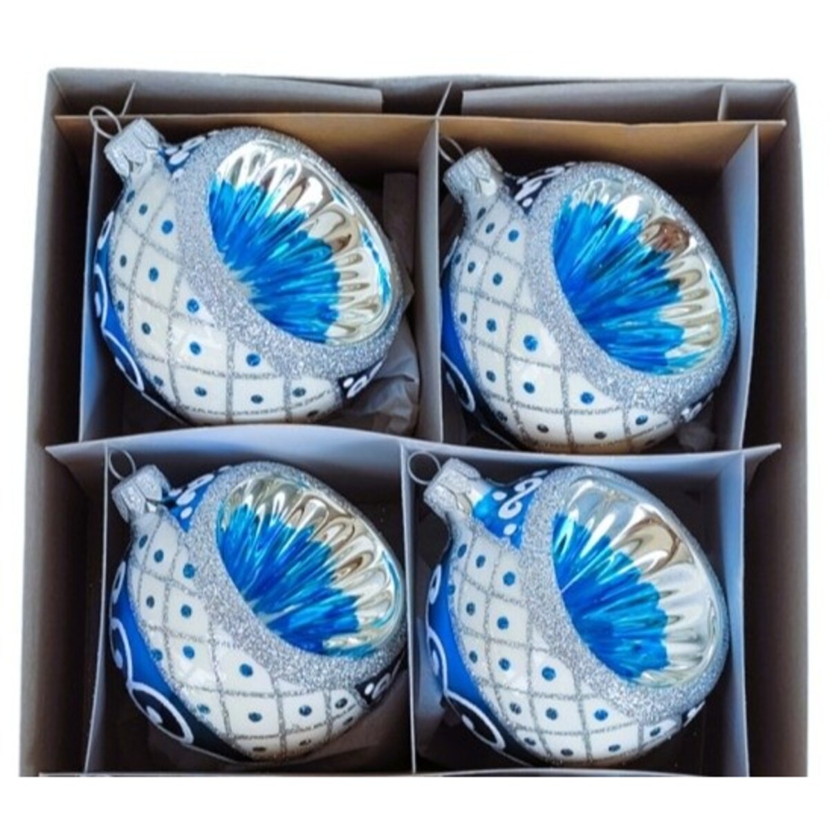 Bombka szklana 4 szt. Ø 10 cm RIFLETTORE