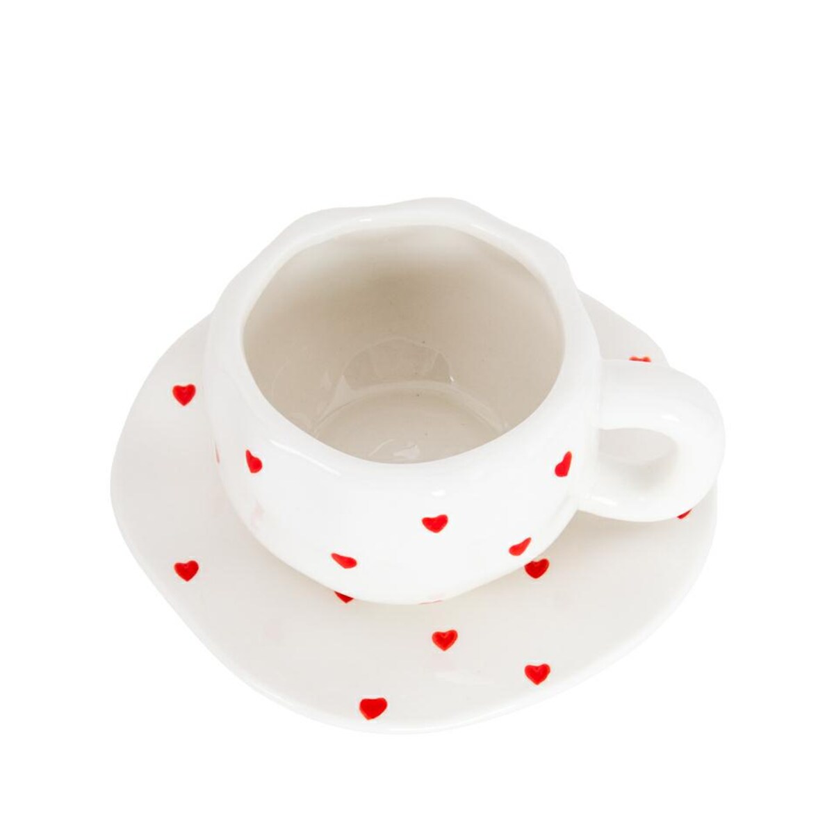 Filiżanka do kawy herbaty ze spodkiem SHP LOVE 285 ml biała