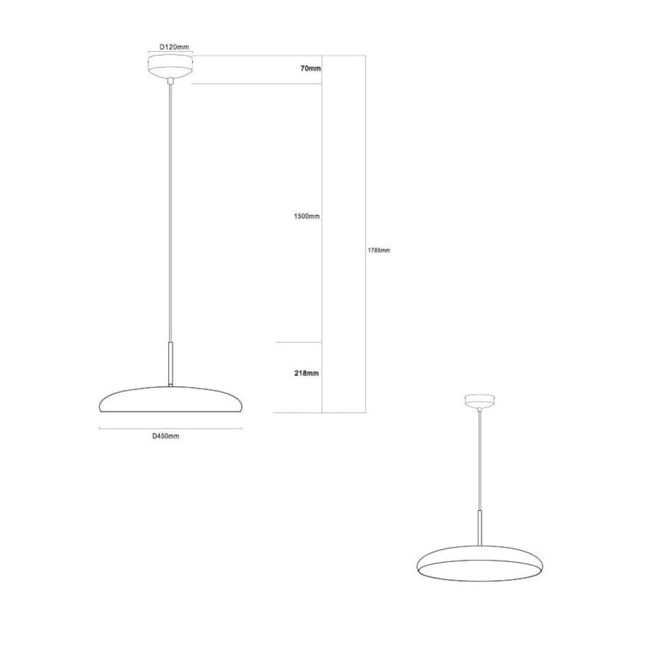 LAMPA WISZĄCA ALUMINIOWA METEORRA SZAMPAŃSKA