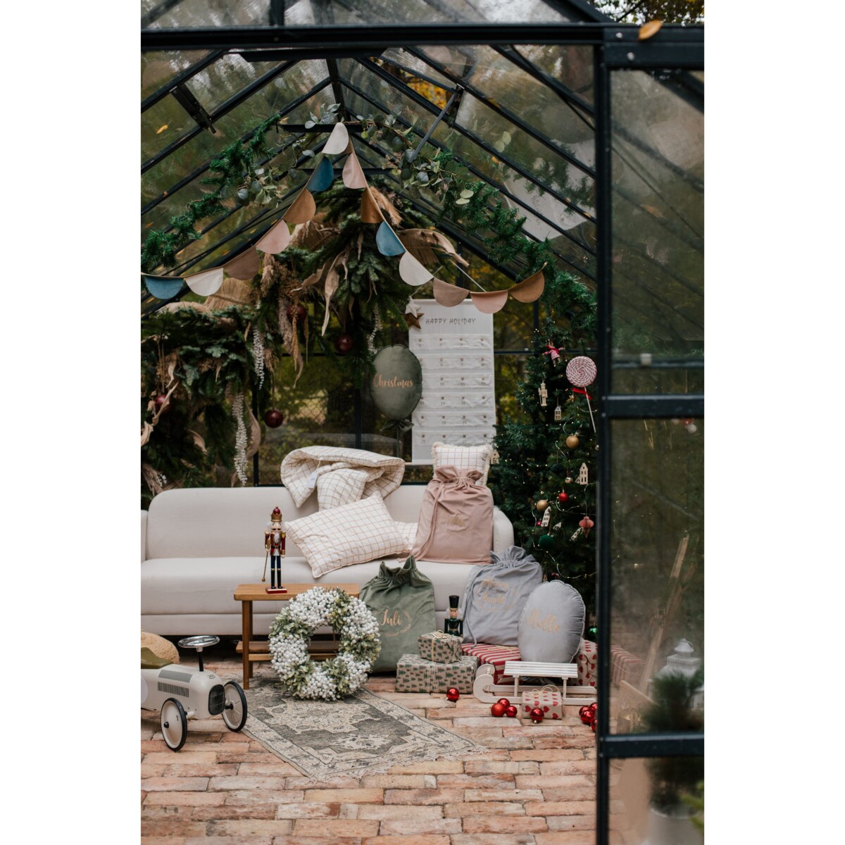 Christmas bag forest green - WŁASNY TEKST