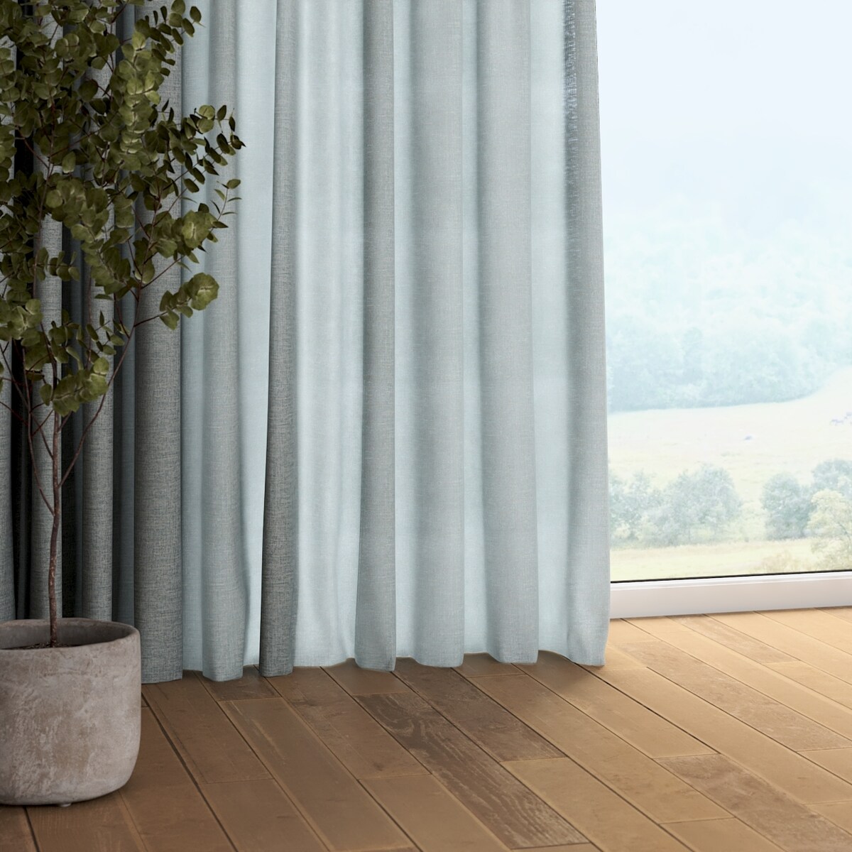 Zasłona na taśmie marszczącej 1 szt. 130x260 szałwiowy