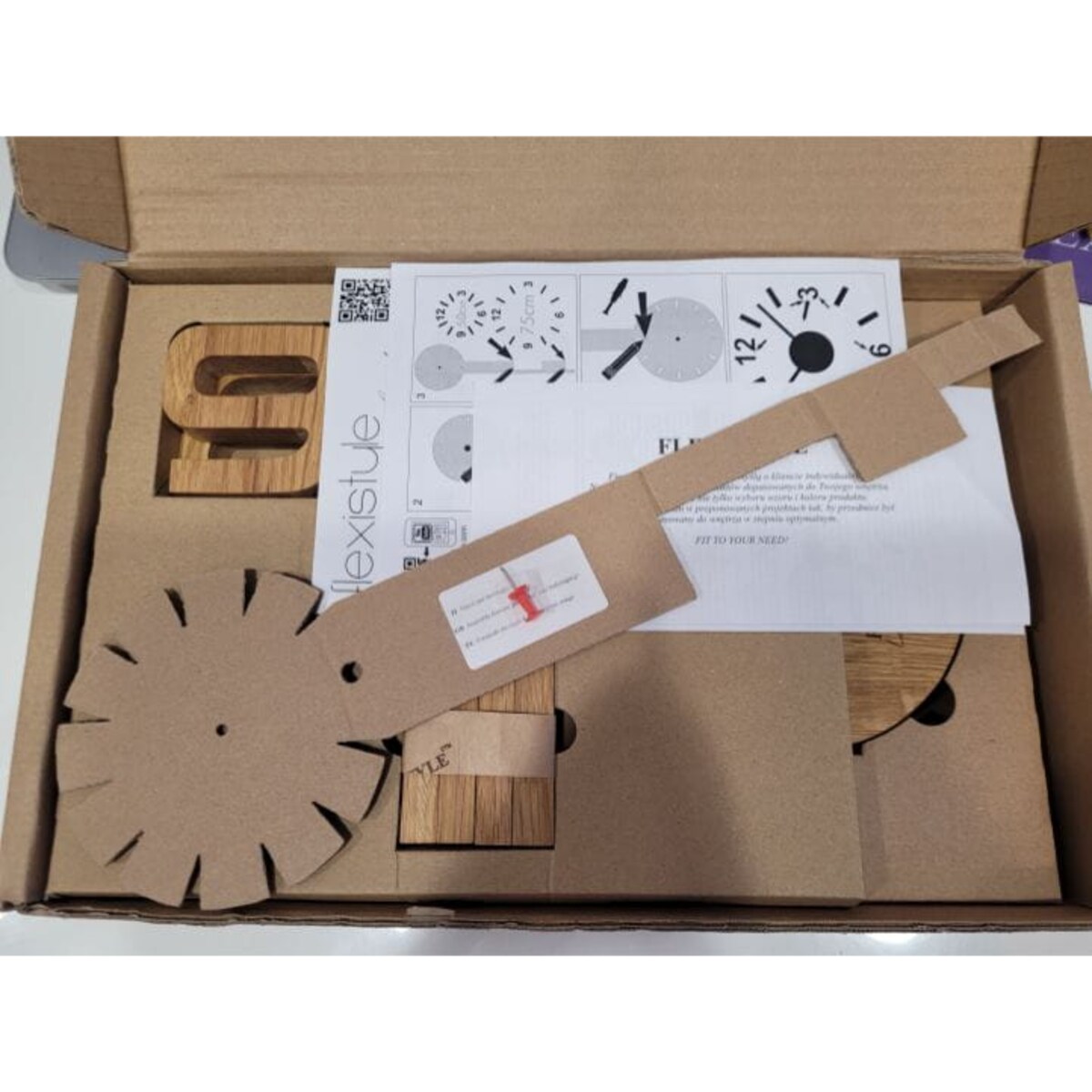 Drewniany zegar ścienny dębowy EKO 75cm