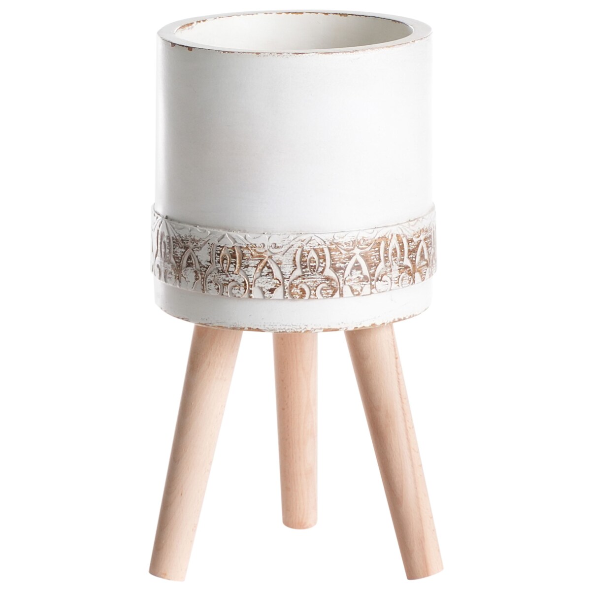 Doniczka na nóżkach SKIATOS Ceramika 22 cm Złamana biel