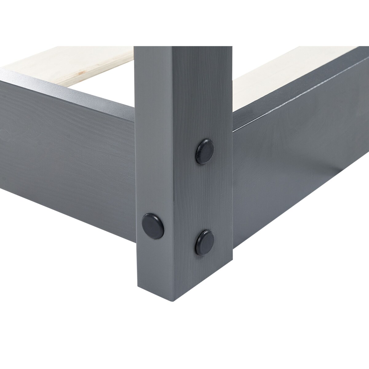 Łóżko dziecięce domek drewniane 90 x 200 cm szare TOSSE