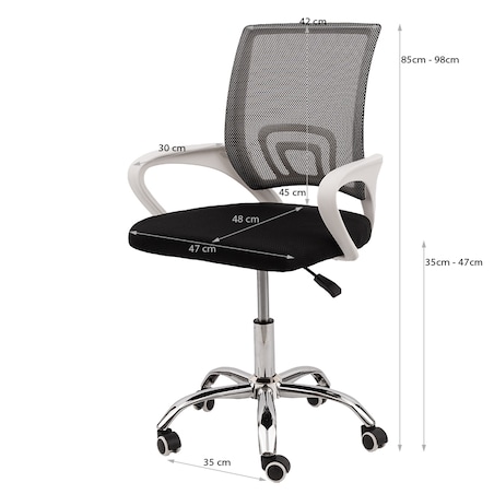 Krzesło biurowe fotel obrotowe regulowane młodzieżowe szare