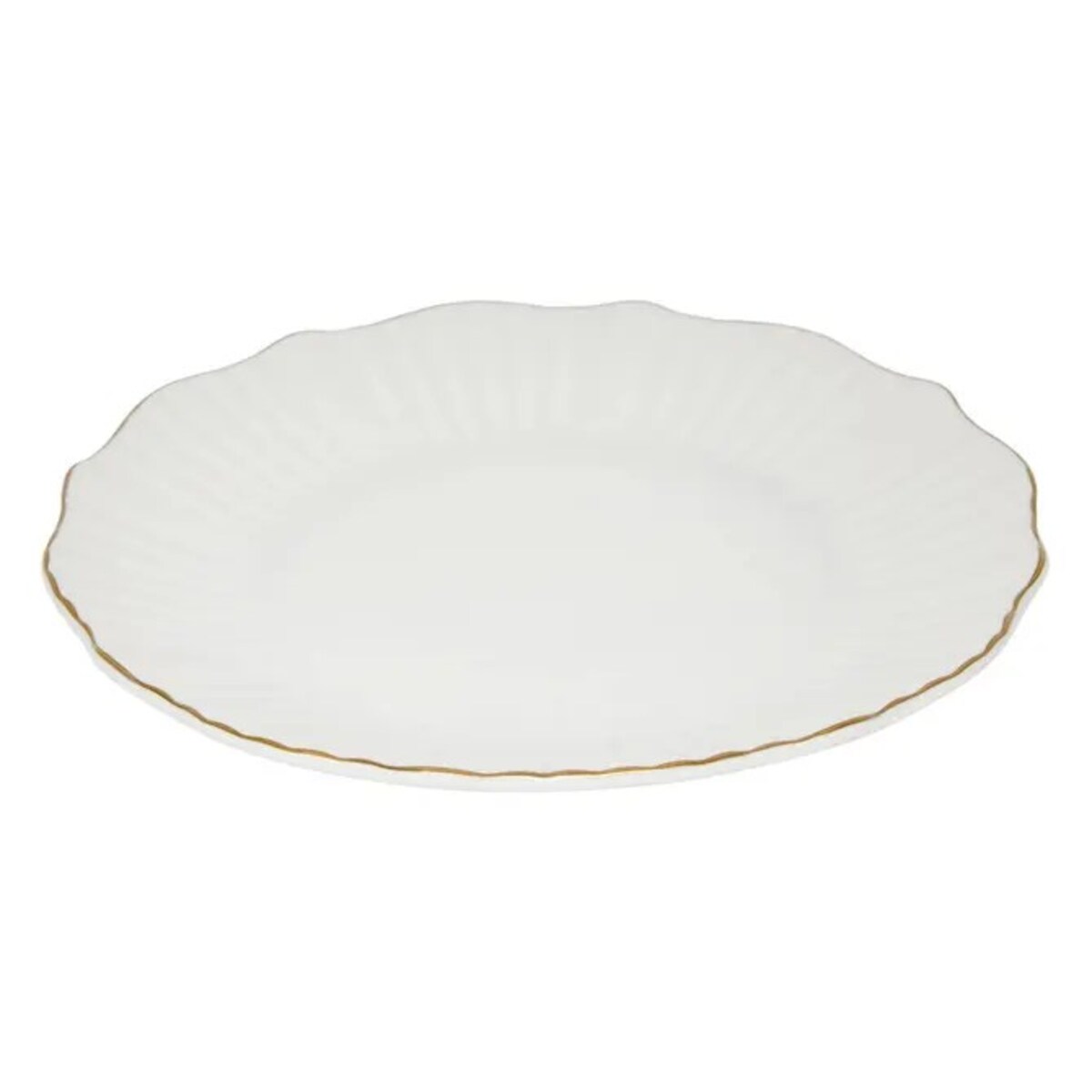 Komplet 6 porcelanowych talerzy deserowych, białe ze złotem, Daphné, 20 cm