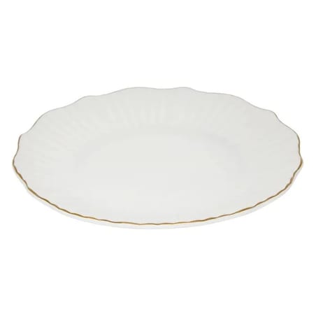 Komplet 6 porcelanowych talerzy deserowych, białe ze złotem, Daphné, 20 cm