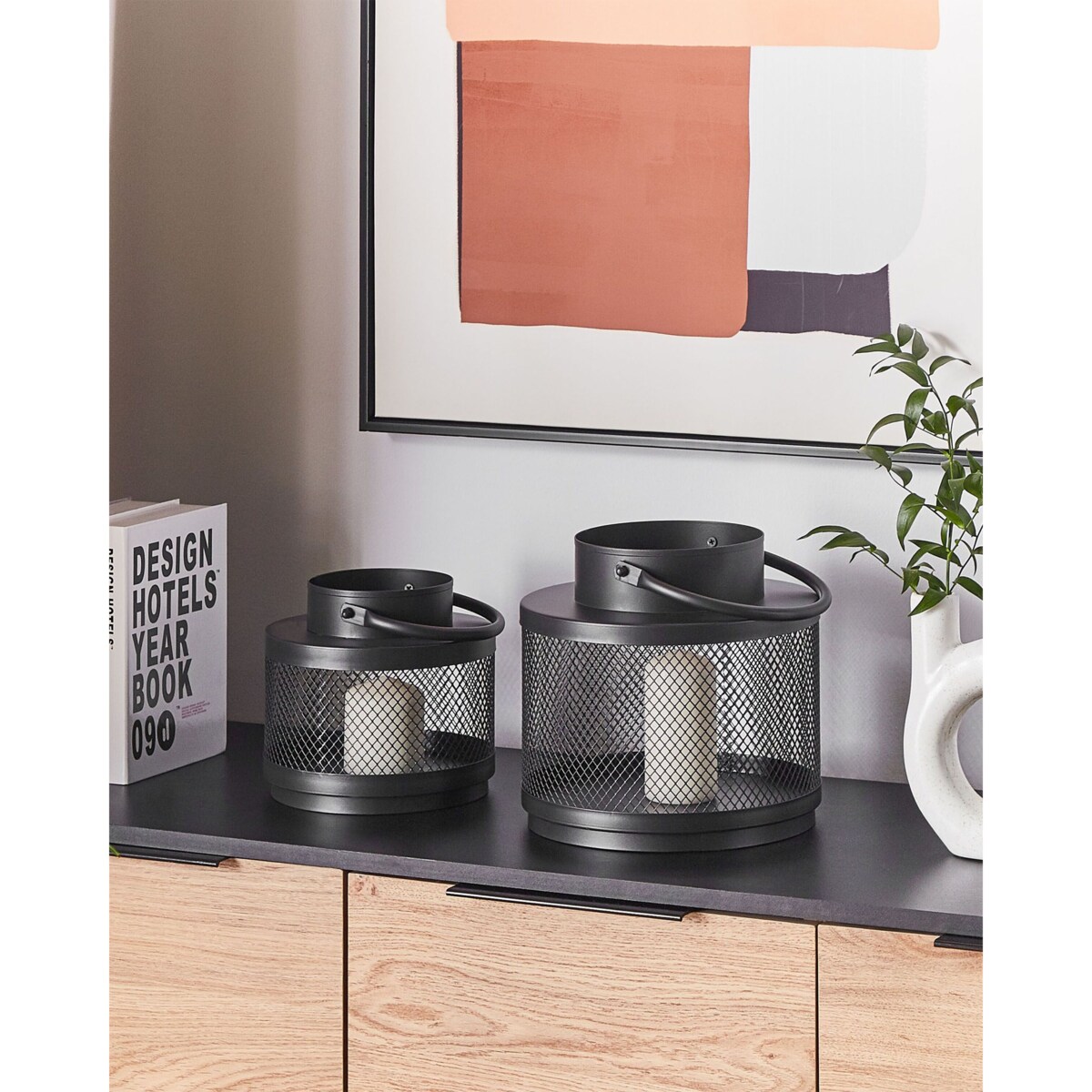 Lampion metalowy 24 cm czarny YAMDENA