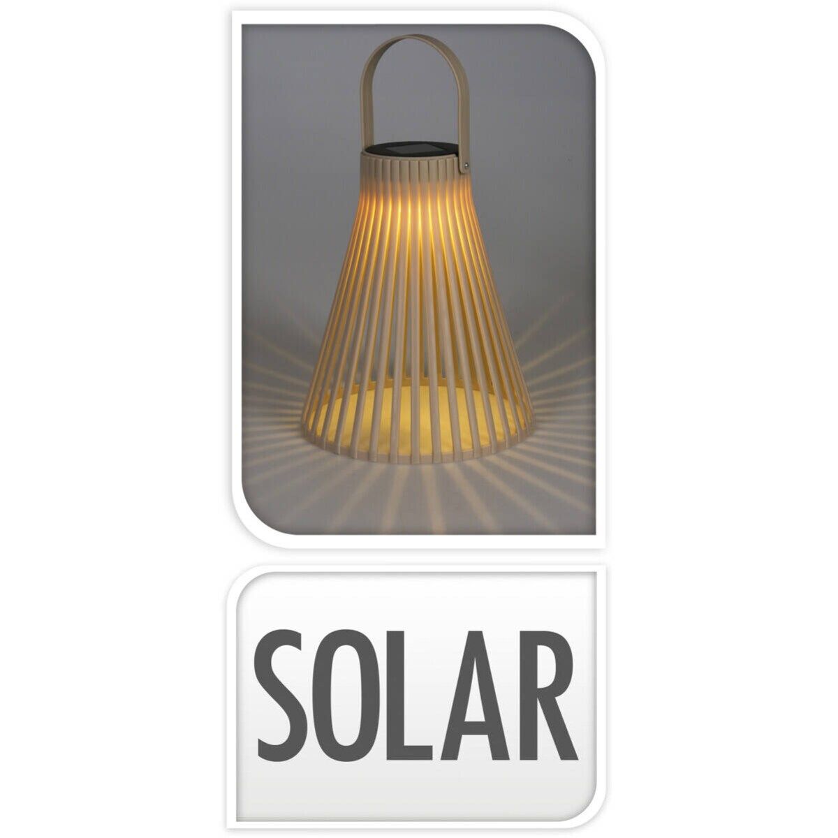 Lampion solarny, taupe, 23,5 cm