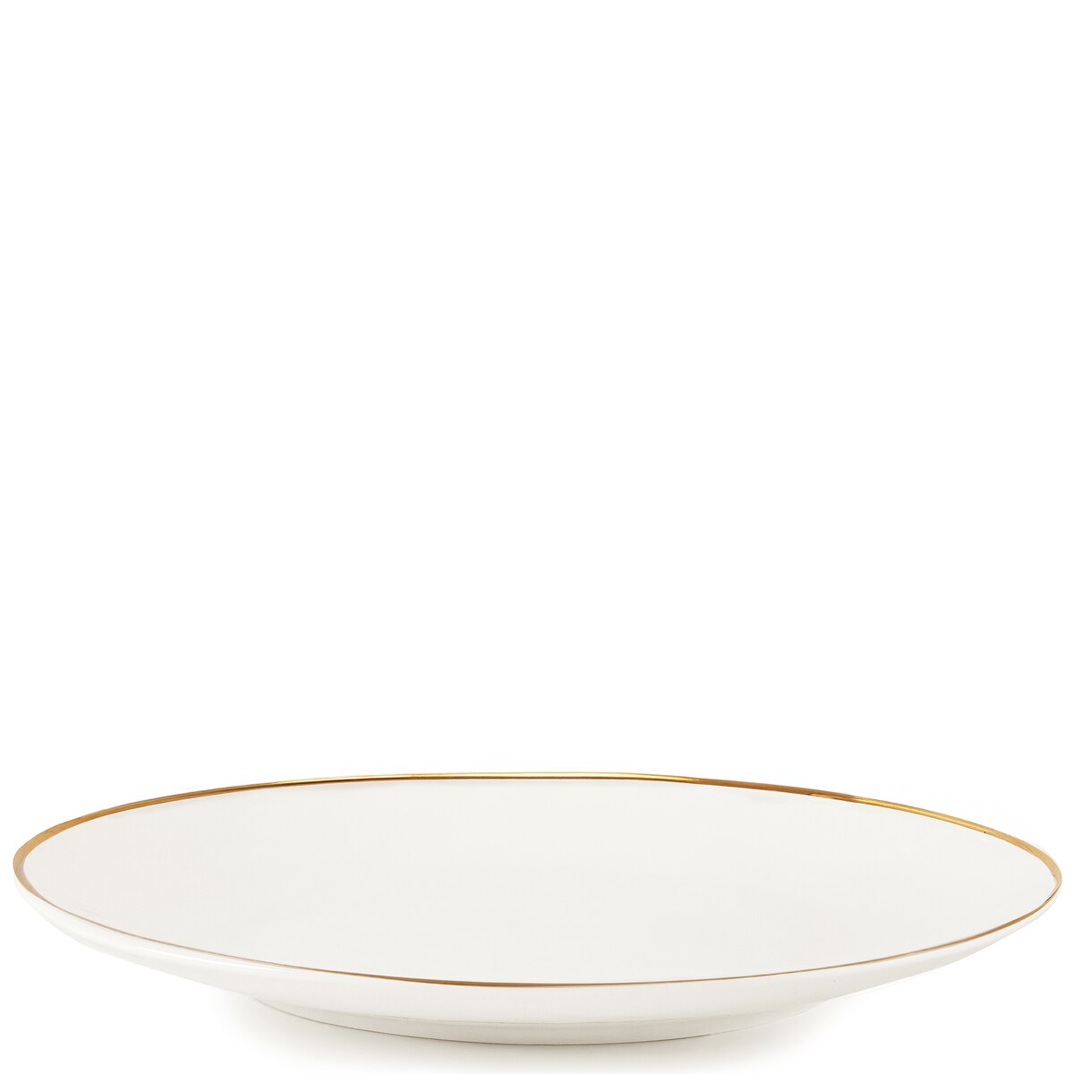 KONSIMO AD BELLA, Talerz obiadowy 6 szt., kolor ecru/złoty