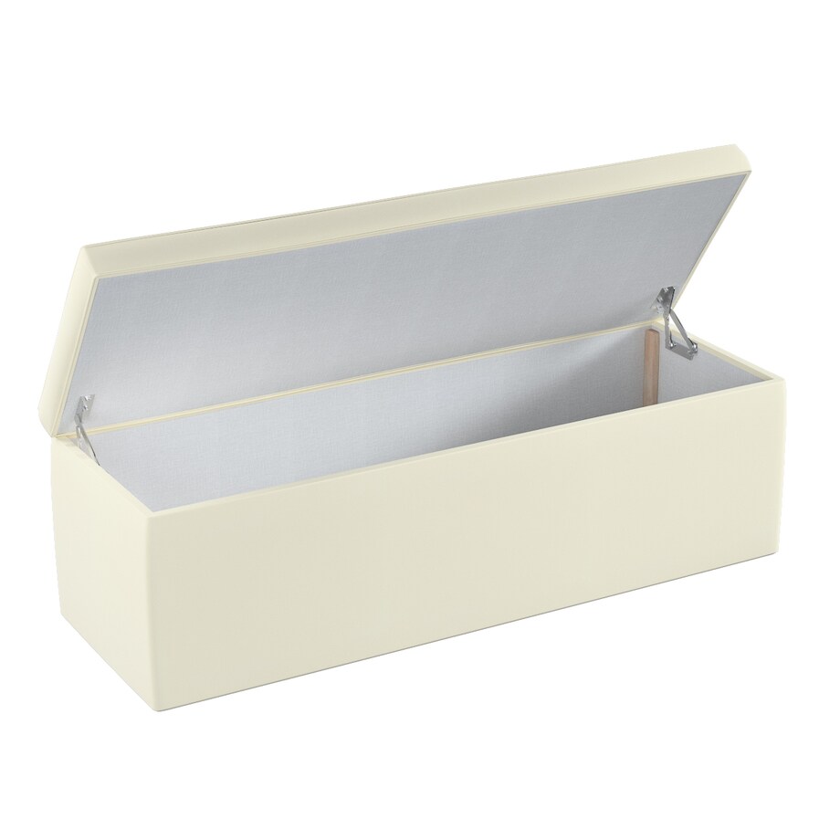 Skrzynia tapicerowana, śmietankowa biel, 90 x 40 x 40 cm, Posh Velvet